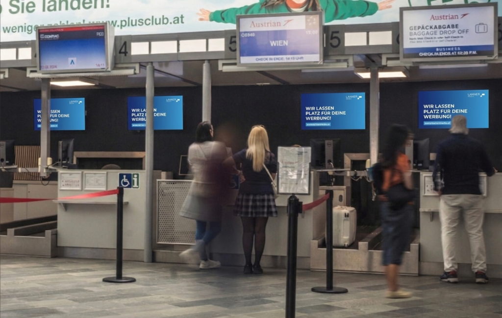 Flughafen Klagenfurt Screennetz mit 6 Scrreens